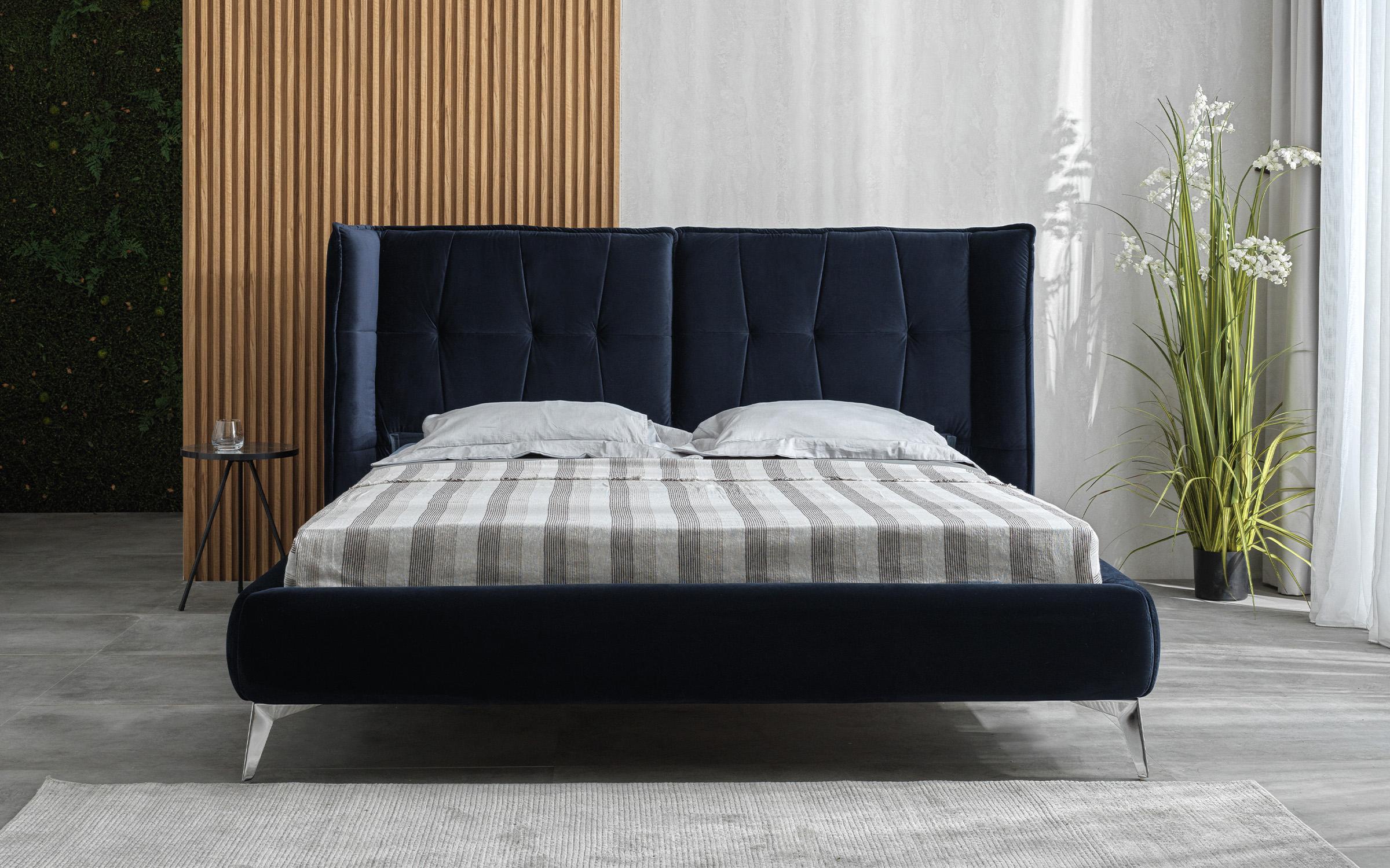 Κρεβάτι Amelina για στρώμα 180/200, σκούρο μπλε  1